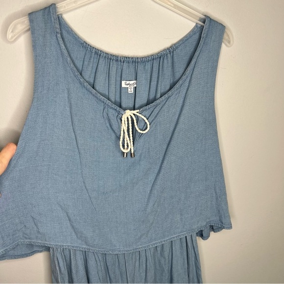 SPLENDID Indigo Dye Crosshatch Sleeveless Romper - Picture 4 of 6